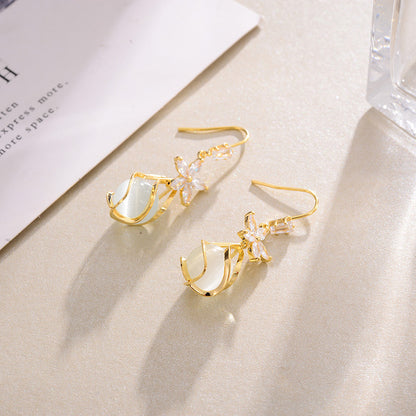 Geometric Opal Simple Temperament Earrings-Jewearrings