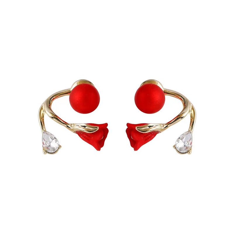 Women's Fashion Simple Pearl Tulip Earrings-Jewearrings