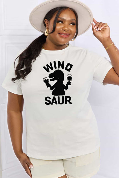 Simply Love Full Size WINOSAUR Graphic Cotton T-Shirt-Jewearrings