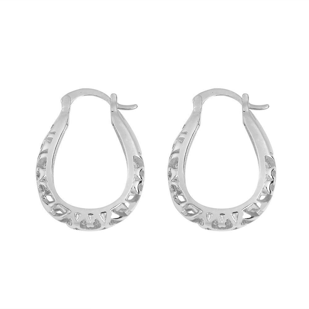 Exaggerated And Exaggerated Carved Ear Buckle Ear Clip Earrings-Jewearrings