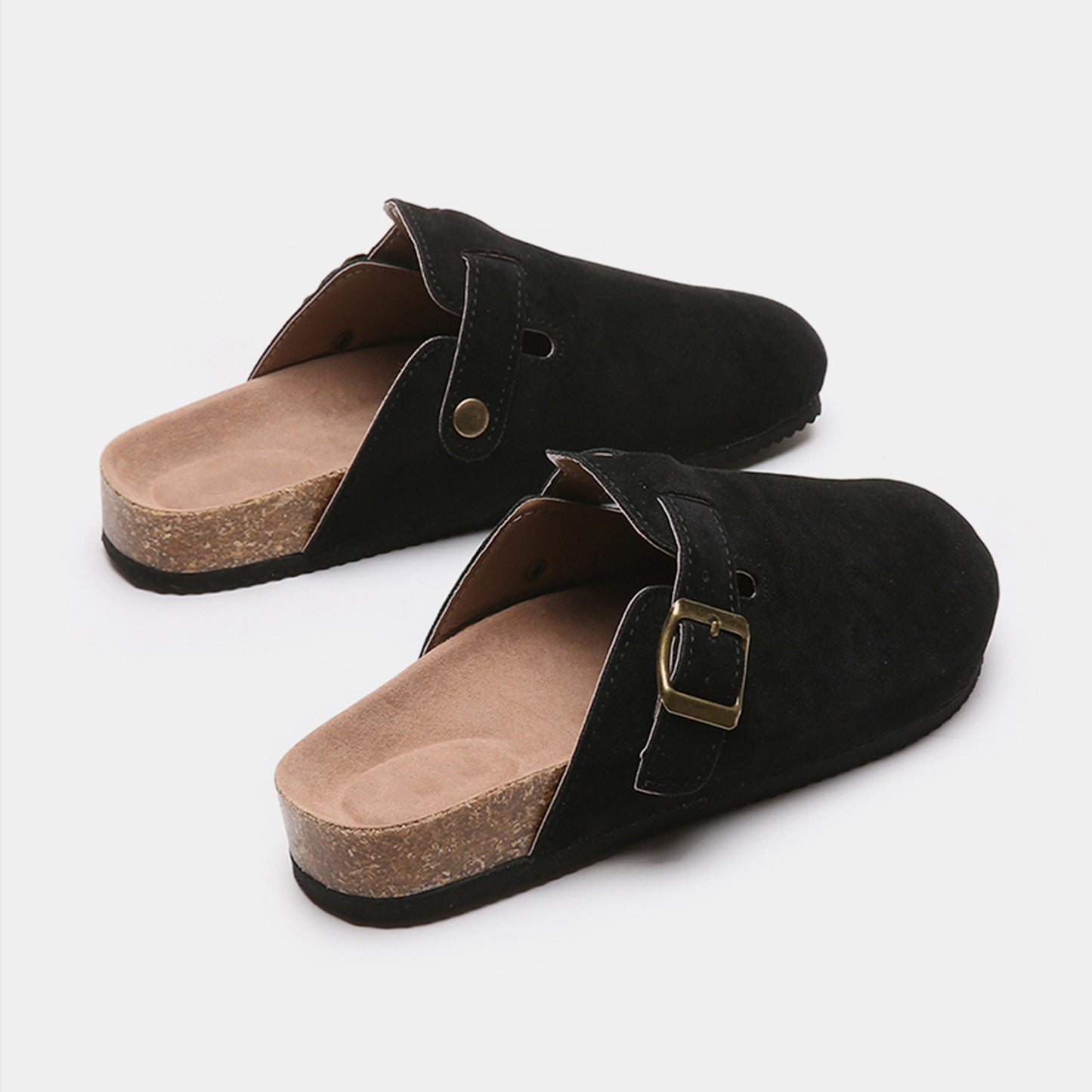 Suede Closed Toe Buckle Slide-Jewearrings