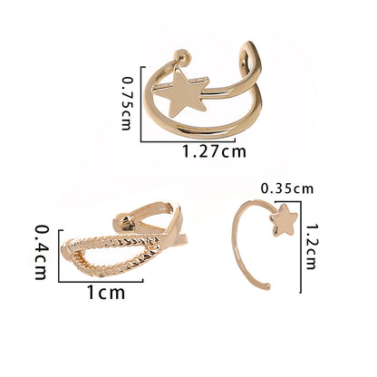 Ear Bone Clip Female, Simple Small Europe And The United States Ins New Metal Double-decked Openings Without Ear Holes Clip Network Red Earrings-Jewearrings