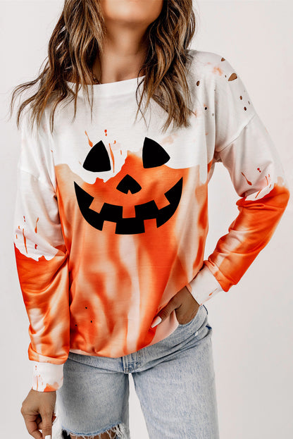 Halloween Theme Round Neck Short Sleeve Sweatshirt-Jewearrings