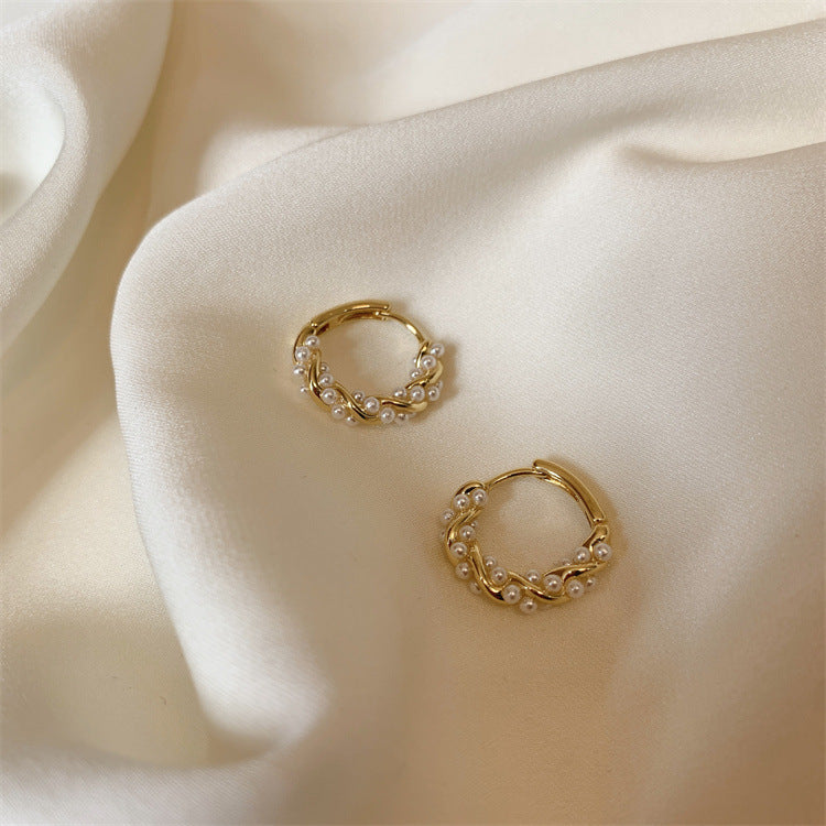 Senior Mori Temperament Hoop Earrings Female Earrings-Jewearrings