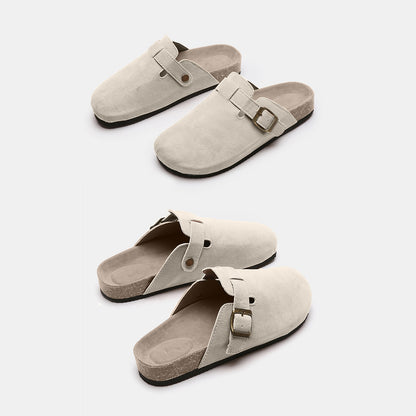 Suede Closed Toe Buckle Slide-Jewearrings