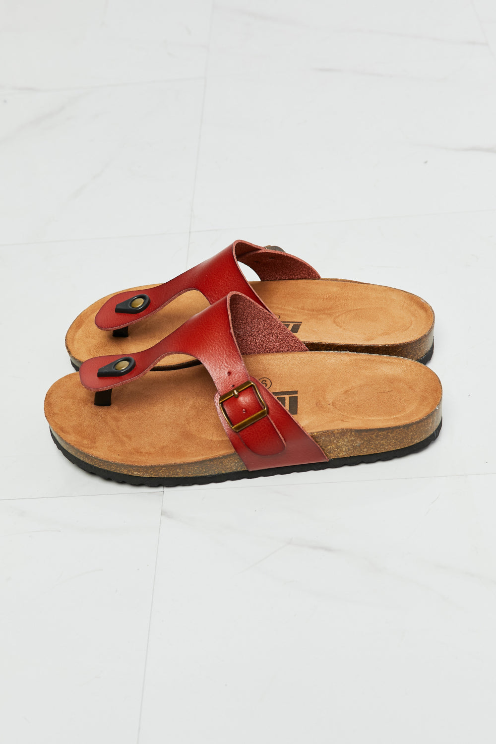 MMShoes Drift Away T-Strap Flip-Flop in Red-Jewearrings