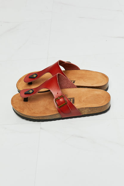 MMShoes Drift Away T-Strap Flip-Flop in Red-Jewearrings