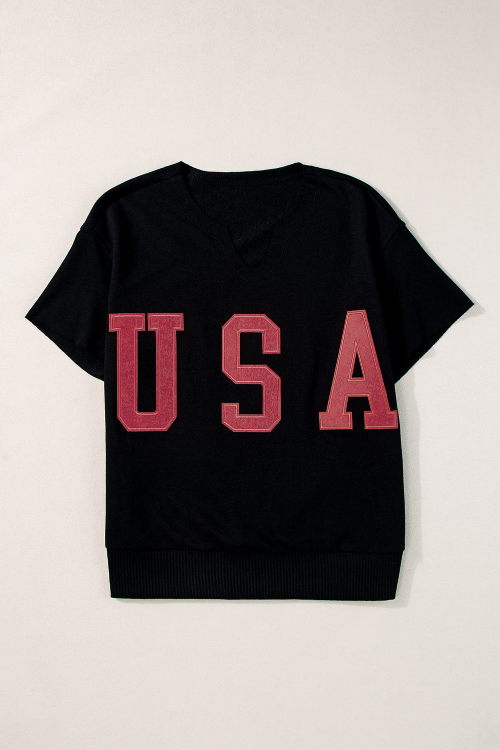 USA Notched Short Sleeve T-Shirt-Jewearrings