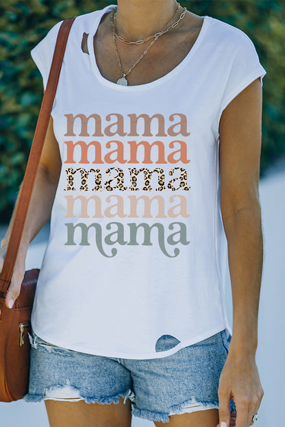 MAMA Graphic Cutout Tee-Jewearrings