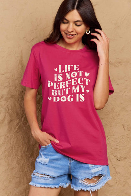 Simply Love Full Size Dog Slogan Graphic Cotton T-Shirt-Jewearrings