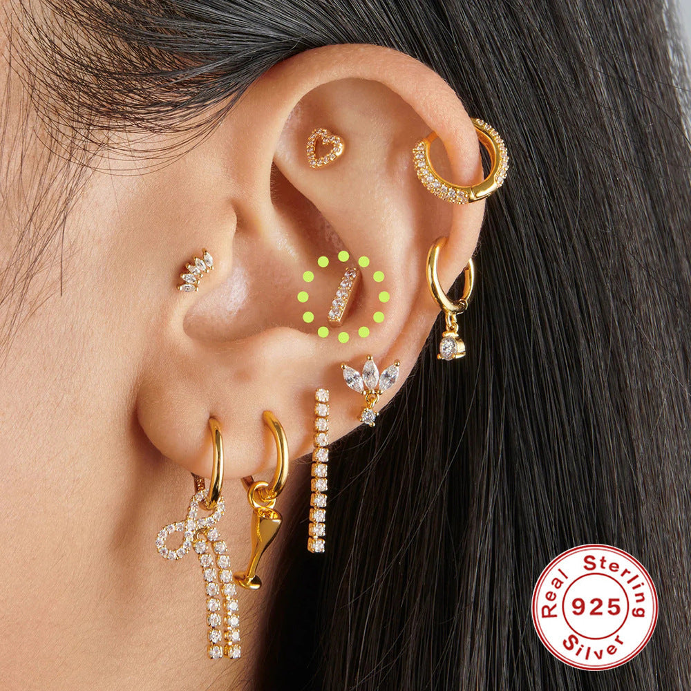 Flat Threaded Pierced Cartilage Earrings-Jewearrings