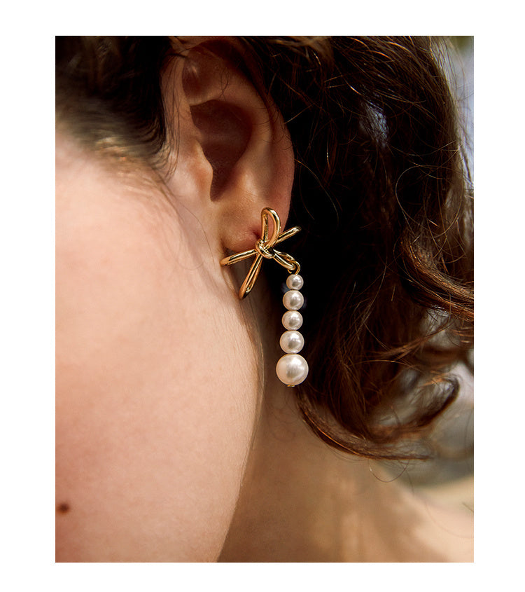 Women's Summer Butterfly Pearl Earrings-Jewearrings