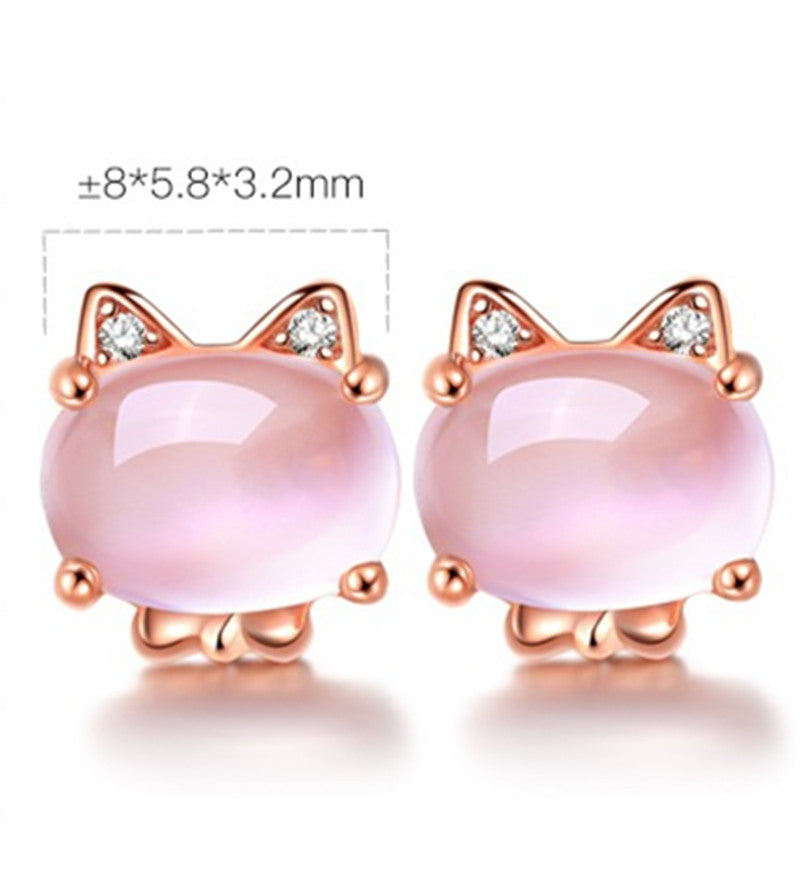 Women's Temperament Fashion Silver Rose Gold-plated Earrings-Jewearrings