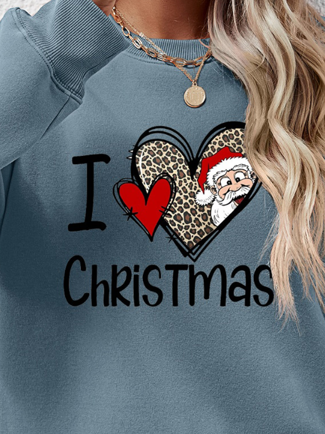 CHRISTMAS Graphic Round Neck Sweatshirt-Jewearrings