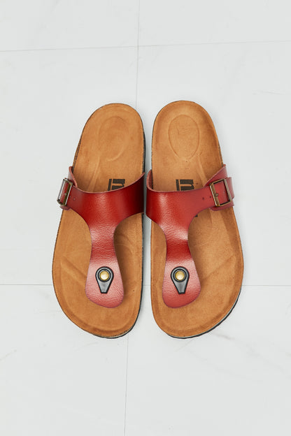 MMShoes Drift Away T-Strap Flip-Flop in Red-Jewearrings