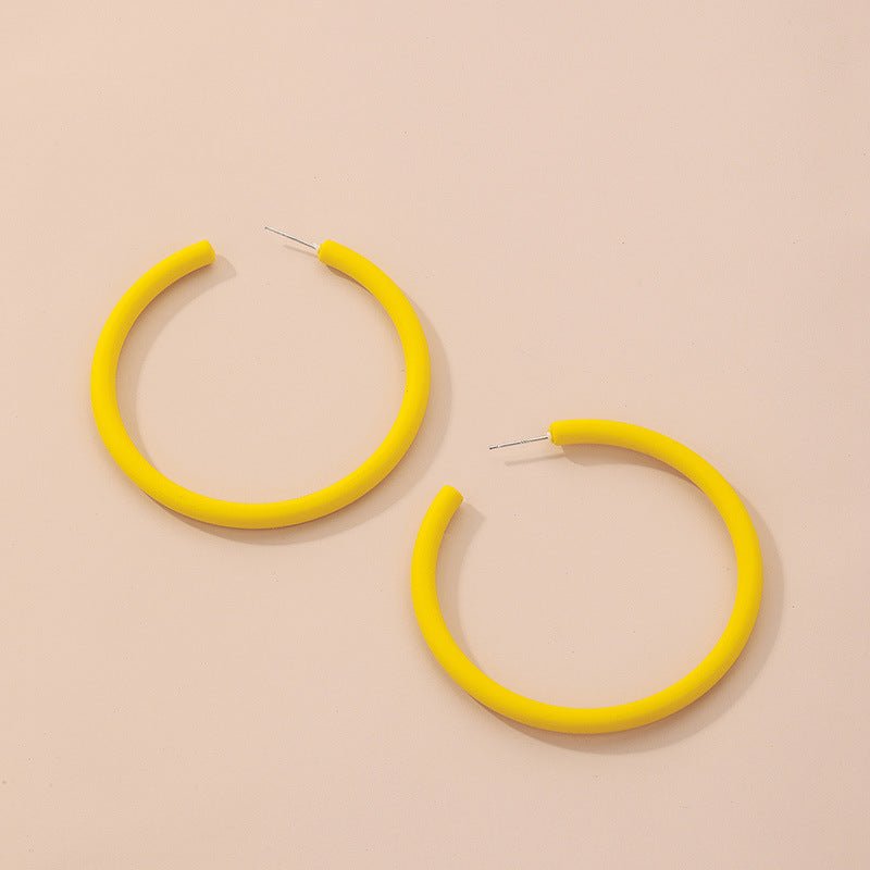 Candy Color Acrylic Circle Geometric Earrings-Jewearrings