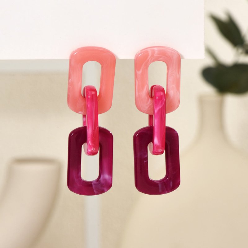 Candy Color Graceful Personality Acrylic Earrings-Jewearrings