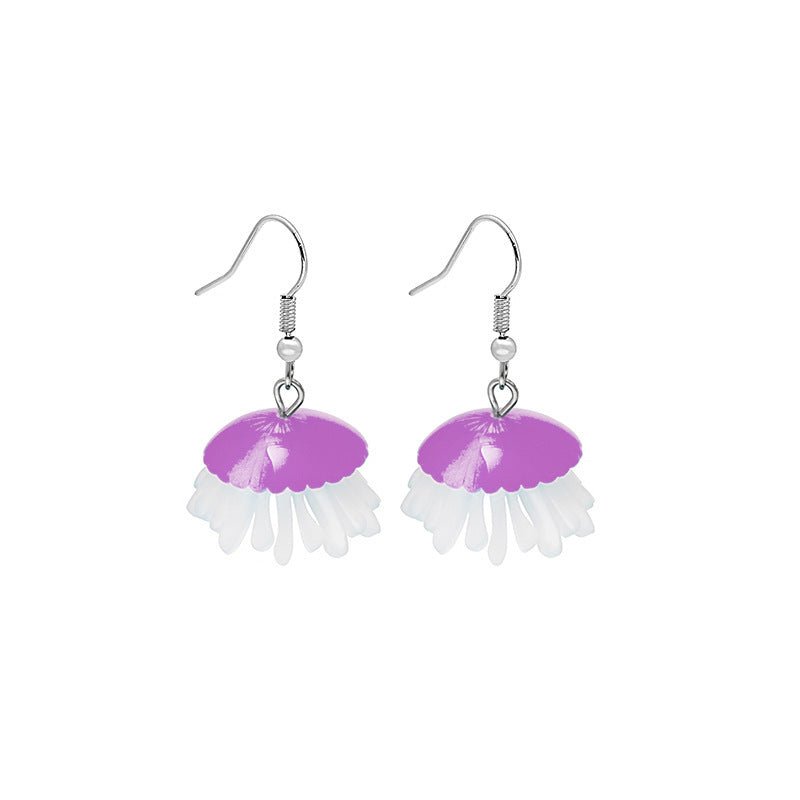 Cartoon Acrylic Ocean Jellyfish Earrings-Jewearrings