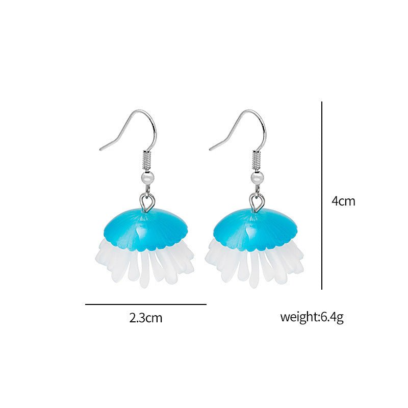 Cartoon Acrylic Ocean Jellyfish Earrings-Jewearrings