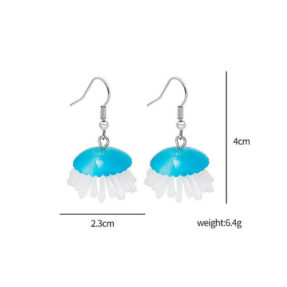 Cartoon Acrylic Ocean Jellyfish Earrings-Jewearrings