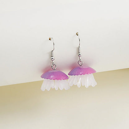 Cartoon Acrylic Ocean Jellyfish Earrings-Jewearrings