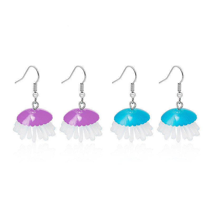 Cartoon Acrylic Ocean Jellyfish Earrings-Jewearrings