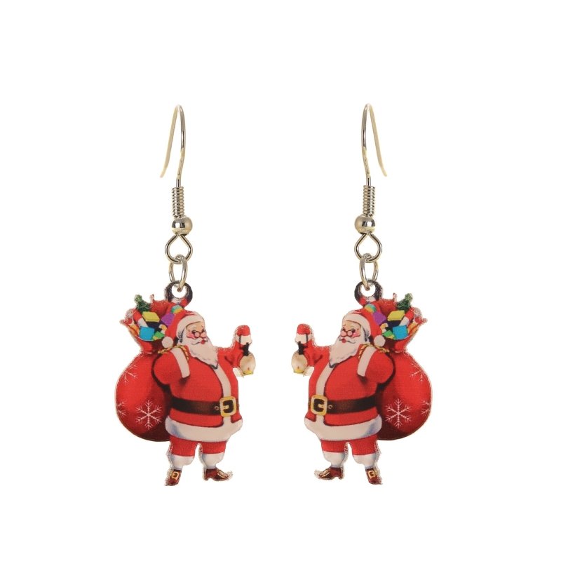 Cartoon Cute Santa Claus Acrylic Earrings-Jewearrings