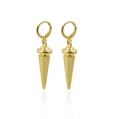 Cartoon Electroplated Awl Earrings Gold Cone Ear Clips-Jewearrings