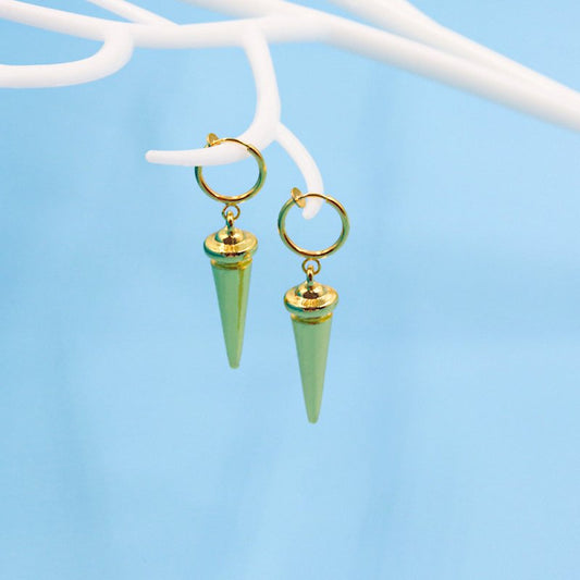 Cartoon Electroplated Awl Earrings Gold Cone Ear Clips-Jewearrings