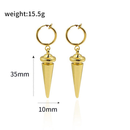 Cartoon Electroplated Awl Earrings Gold Cone Ear Clips-Jewearrings