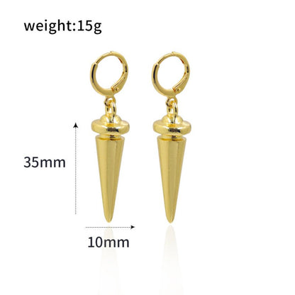 Cartoon Electroplated Awl Earrings Gold Cone Ear Clips-Jewearrings