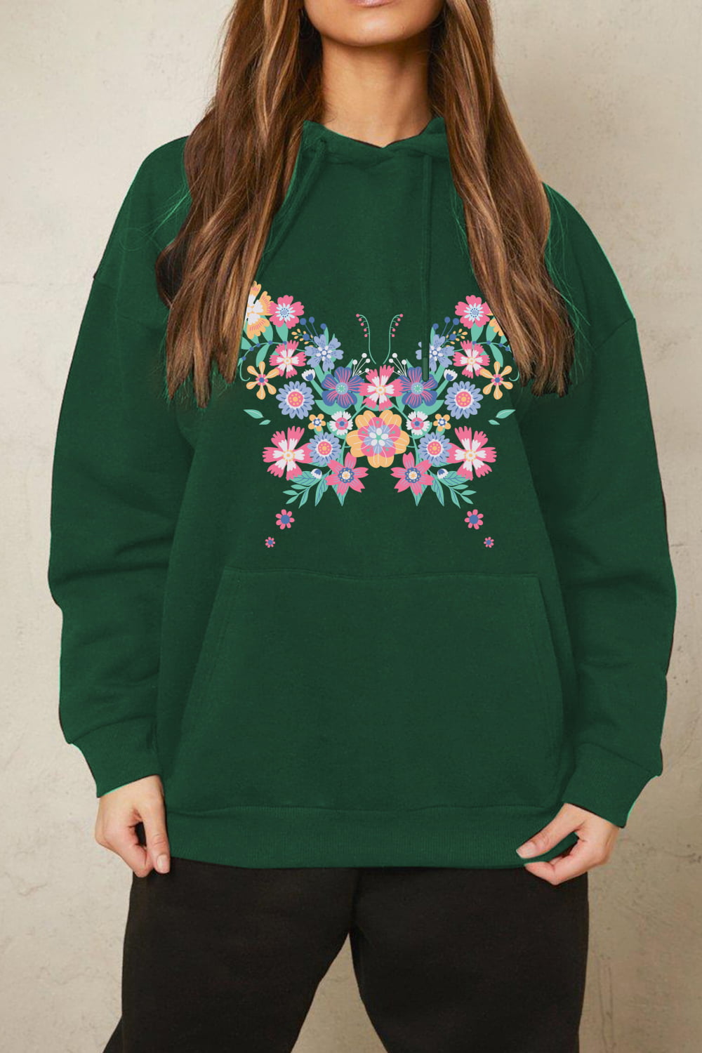 Simply Love Simply Love Full Size Floral Butterfly Graphic Hoodie-Jewearrings