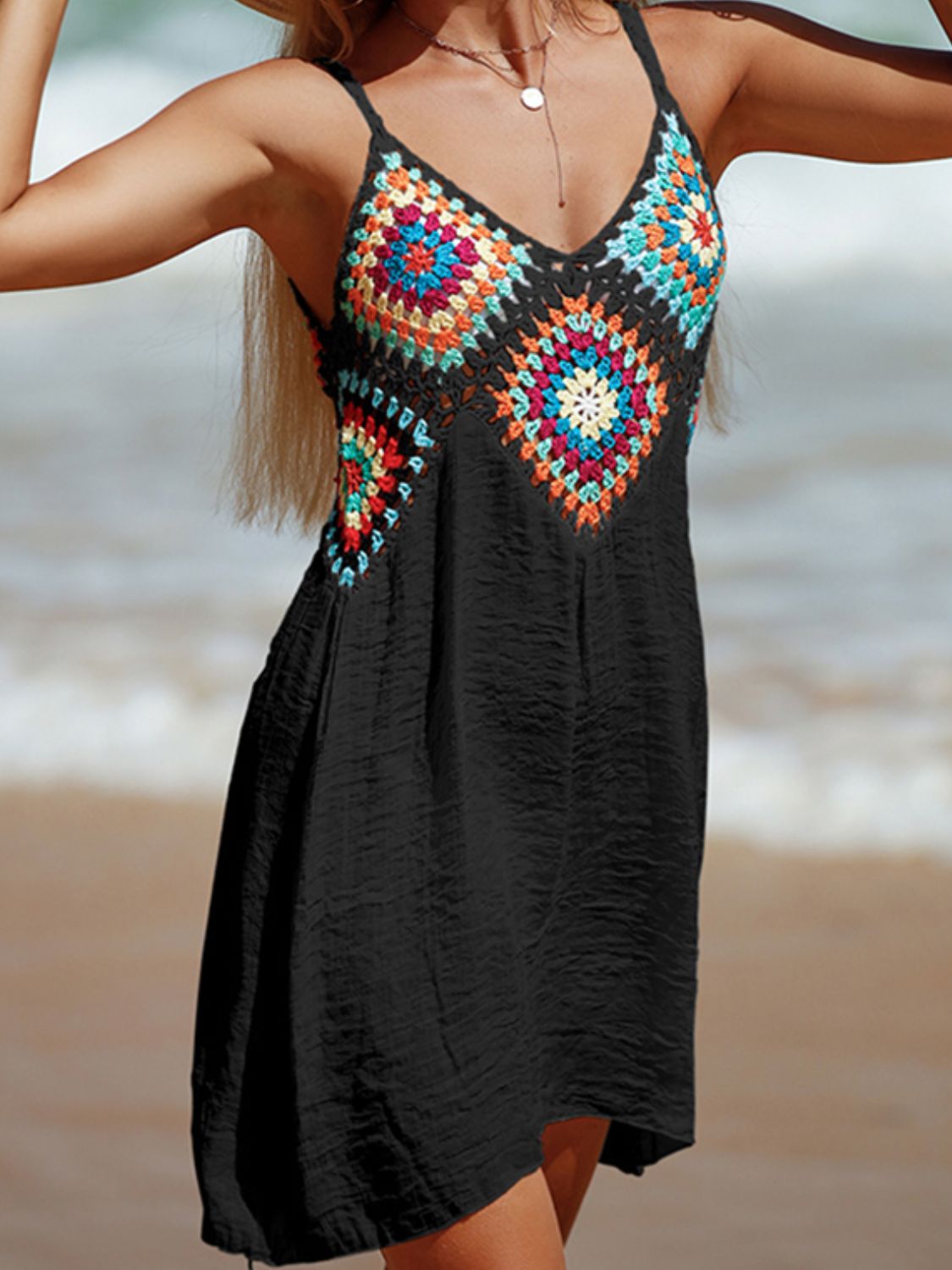 Cutout V-Neck Cover-Up Dress-Jewearrings