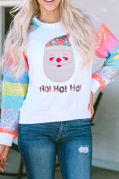 Santa Sequin Long Sleeve Sweatshirt-Jewearrings