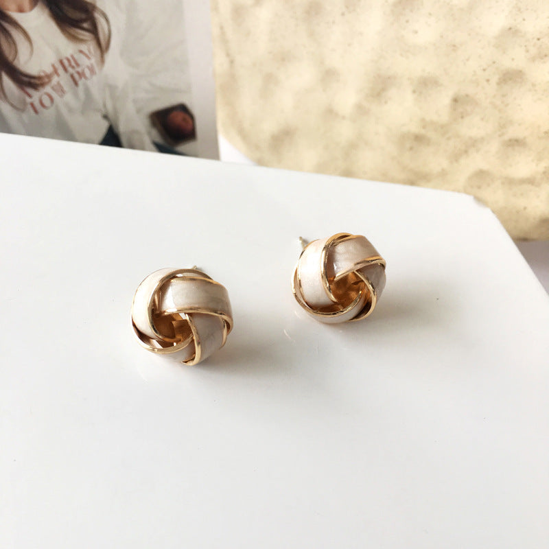 Niche Twist Shape Stud Earrings Creative Dripping Mini-Jewearrings