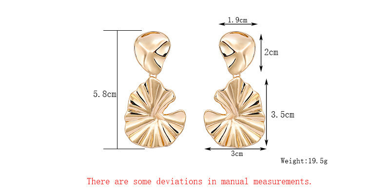 Simple Alloy Embossed Folded 925 Silver Pin Stud Earrings-Jewearrings