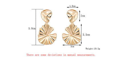 Simple Alloy Embossed Folded 925 Silver Pin Stud Earrings-Jewearrings