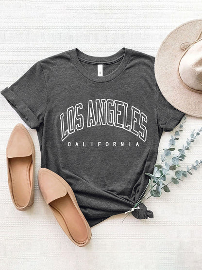 LOS ANGELES CALIFORNIA Round Neck T-Shirt-Jewearrings