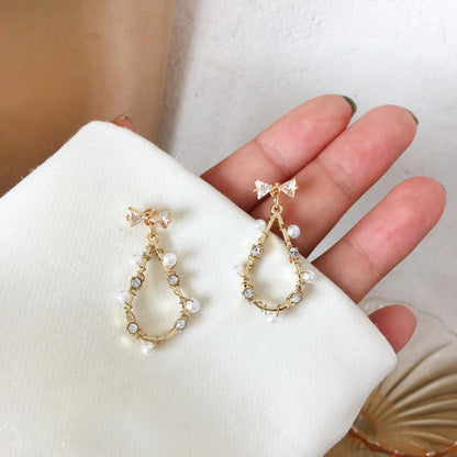 Beautiful Girl Style Earrings Temperament Simple Bow Stud Earrings-Jewearrings