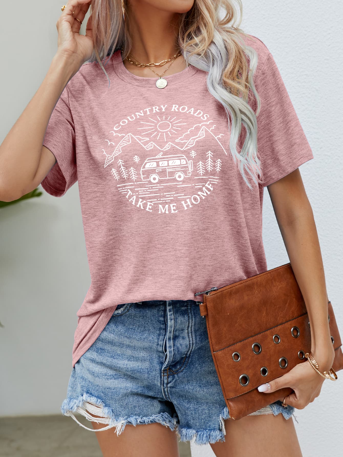 COUNTRY ROADS TAKE ME HOME Graphic Tee-Jewearrings