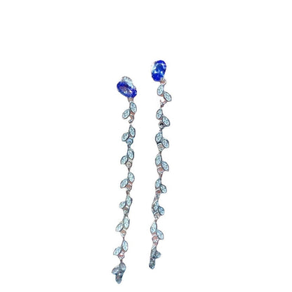 Jewelry 925 Silver Inlaid Natural Tanzanite Women's Stud Earrings-Jewearrings