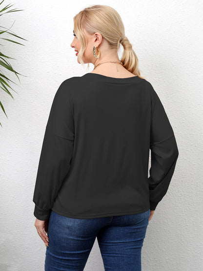 Plus Size Twisted Drop Shoulder T-Shirt-Jewearrings