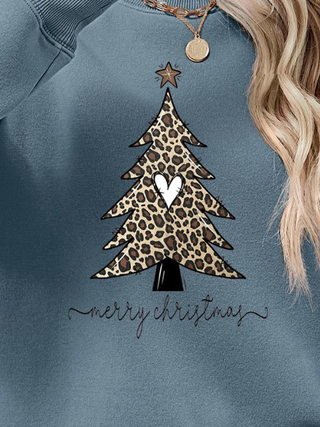 Christmas Tree Graphic Long Sleeve Sweatshirt-Jewearrings