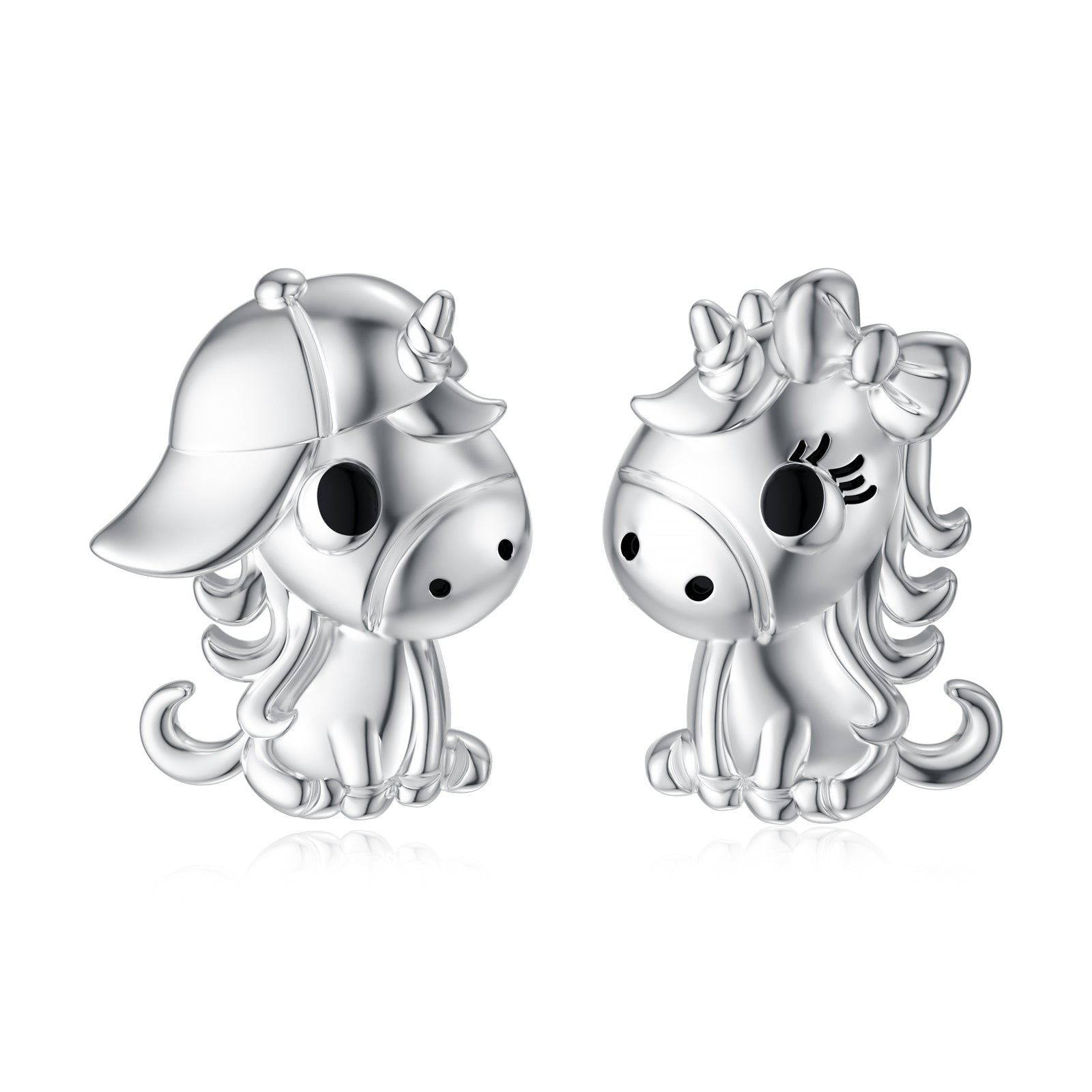 Unicorn Earrings in Sterling Silver Cute Gift for Girls-Jewearrings