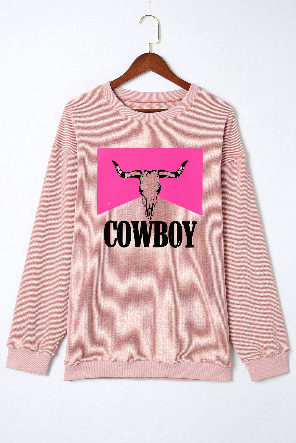 COWBOY Graphic Round Neck Sweatshirt-Jewearrings