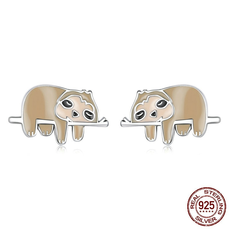 Zoo Series Dripping Oil S925 Women's Silver Earrings-Jewearrings