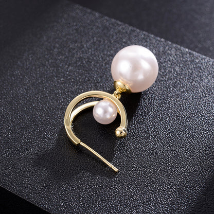 Simple Design Pearl Fashion Pendant Earrings-Jewearrings