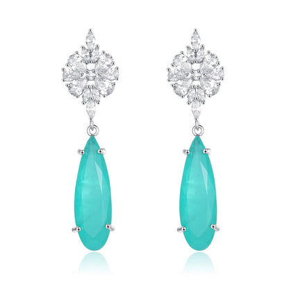 Exquisitely Inlaid Emerald Drop Earrings-Jewearrings