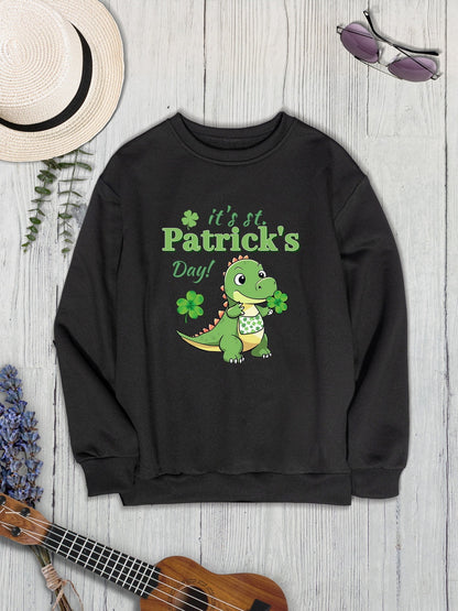 IT'S ST. PATRICK'S DAY Graphic Round Neck Sweatshirt-Jewearrings