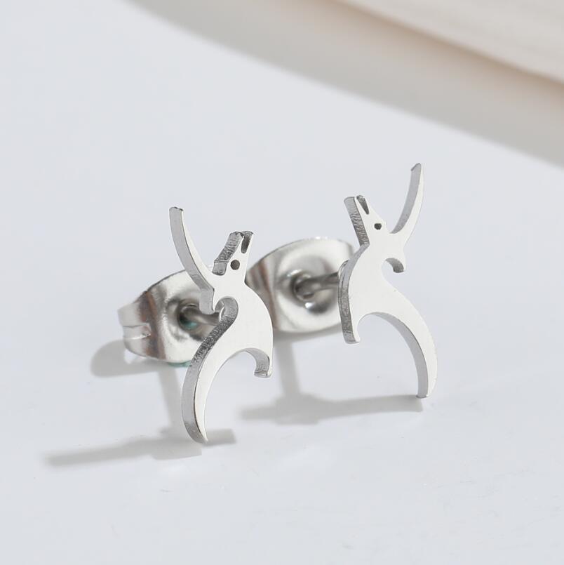 Women's Creative Simple Stainless Steel Dragon Stud Earrings-Jewearrings